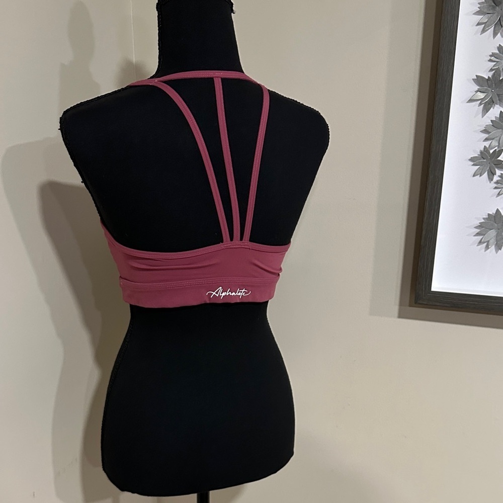 *ALPHALETE* Pink x White Sports Bra Size Small